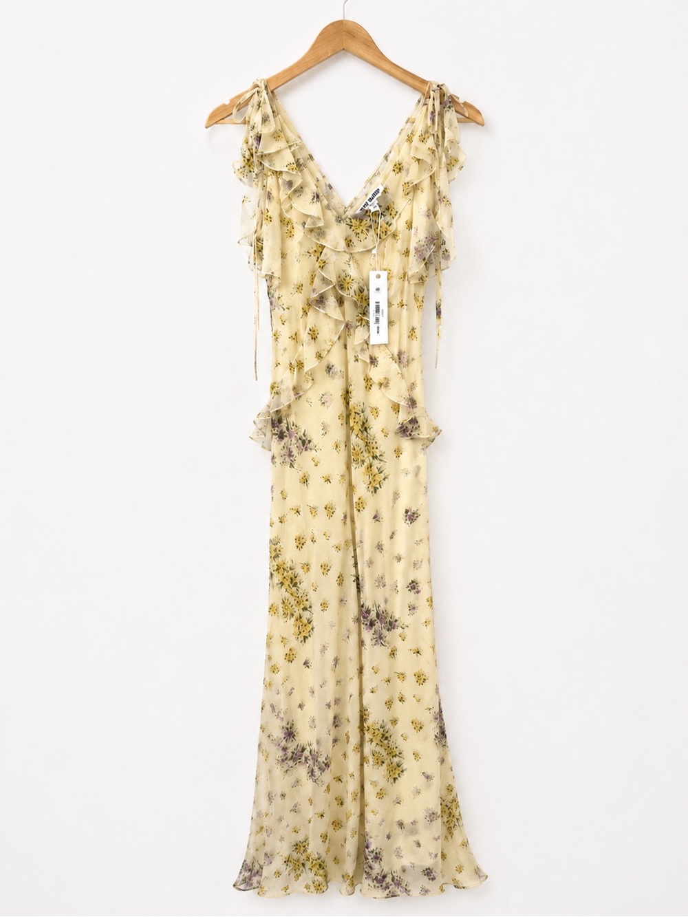 Brand New Steve Madden Yellow Floral Ruffled Maxi Dress